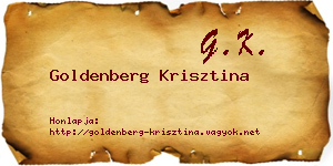 Goldenberg Krisztina névjegykártya